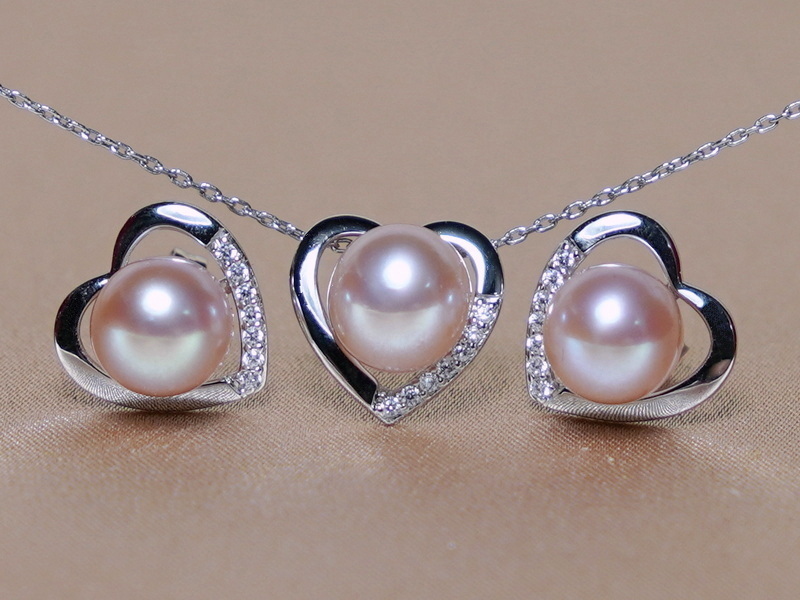 gyöngy ékszer szett folyó rózsaszín gyöngyök